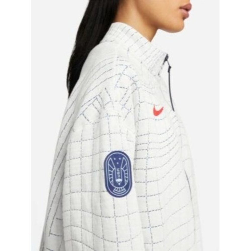 Nike Sportswear Jacket Womens Full Zip Team USA Olympics White DJ5246 121 - Picture 7 of 13